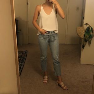 American Apparel white crepe tank